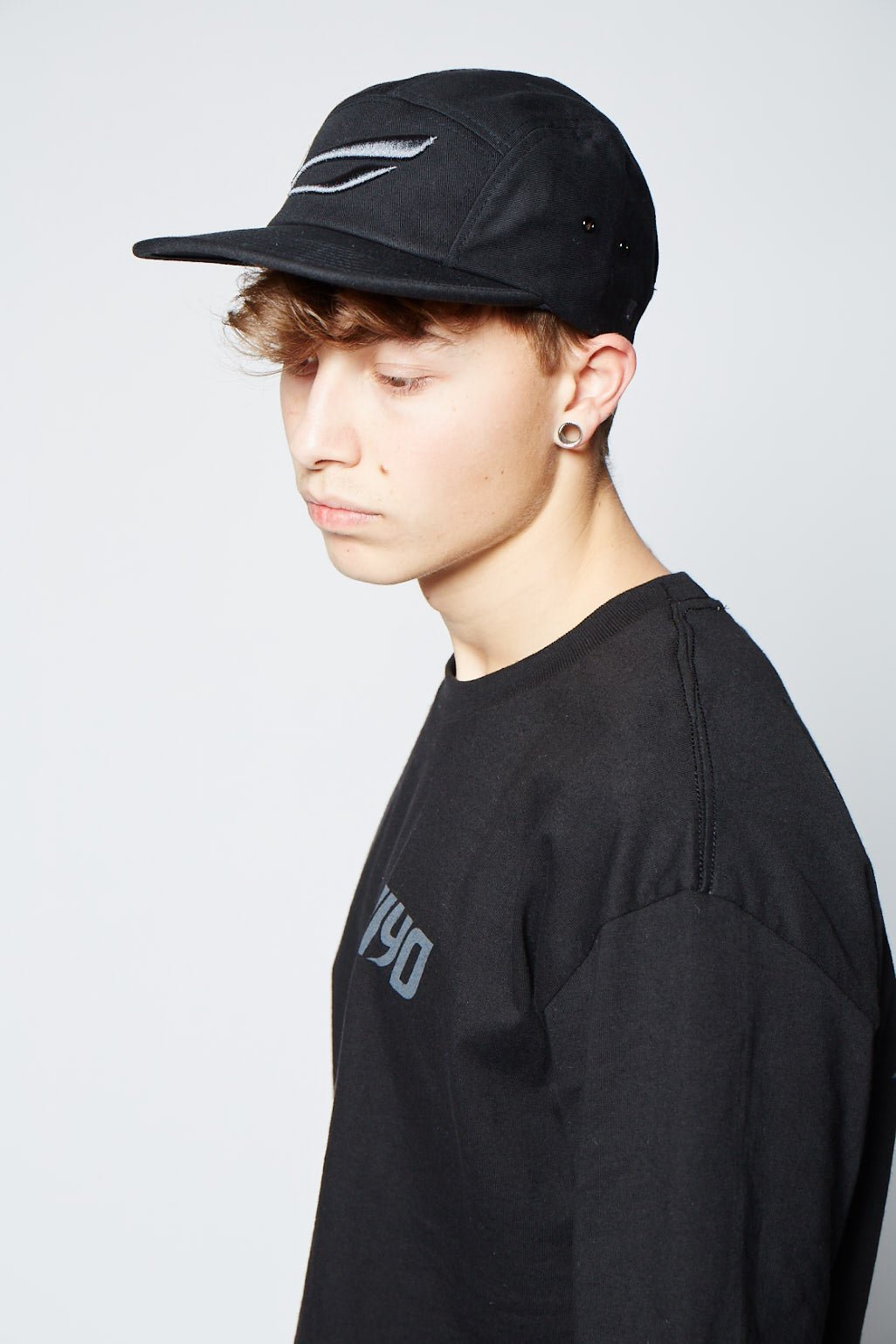 5 PANEL SIGNATURE CAP, BLACK W/ GREY - Caps - JIYO WEAR